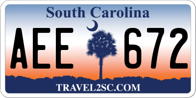 SC license plate AEE672
