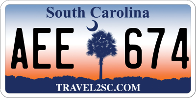 SC license plate AEE674