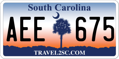 SC license plate AEE675