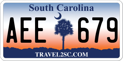 SC license plate AEE679