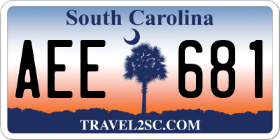 SC license plate AEE681