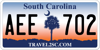 SC license plate AEE702