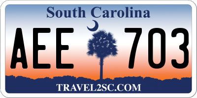 SC license plate AEE703