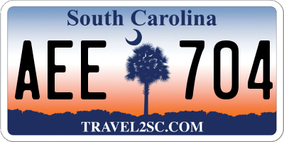 SC license plate AEE704