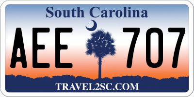 SC license plate AEE707