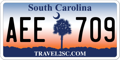 SC license plate AEE709