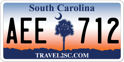 SC license plate AEE712