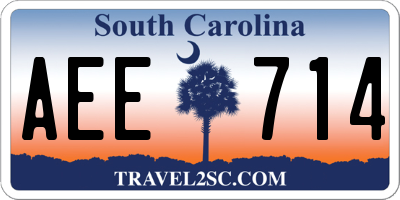 SC license plate AEE714