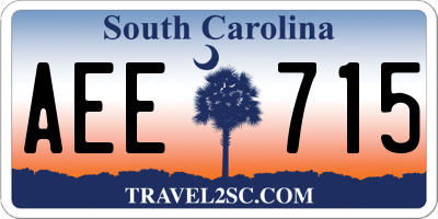SC license plate AEE715