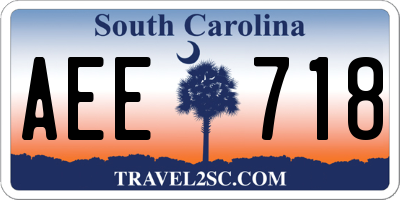 SC license plate AEE718