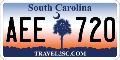 SC license plate AEE720