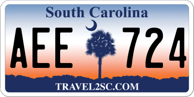 SC license plate AEE724