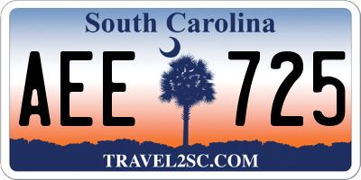 SC license plate AEE725