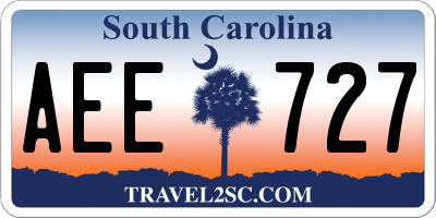 SC license plate AEE727