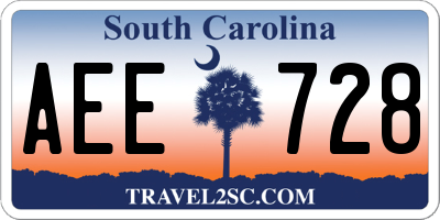 SC license plate AEE728