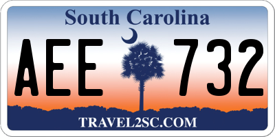 SC license plate AEE732
