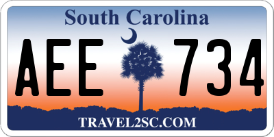 SC license plate AEE734