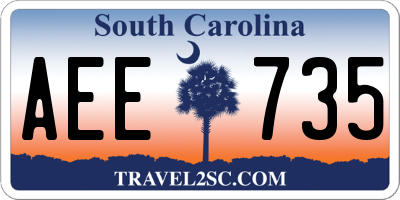 SC license plate AEE735