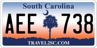 SC license plate AEE738