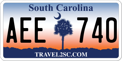 SC license plate AEE740
