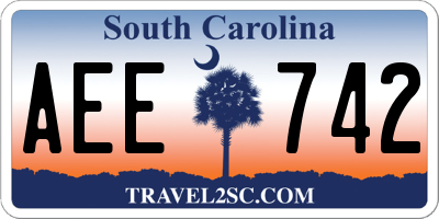 SC license plate AEE742