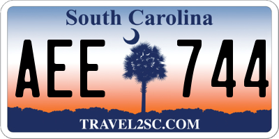 SC license plate AEE744