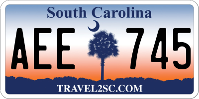SC license plate AEE745