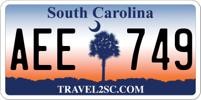SC license plate AEE749
