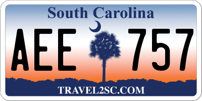 SC license plate AEE757