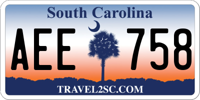 SC license plate AEE758