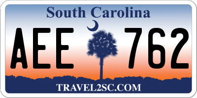 SC license plate AEE762