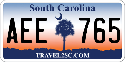 SC license plate AEE765
