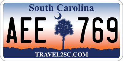 SC license plate AEE769