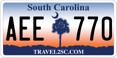 SC license plate AEE770