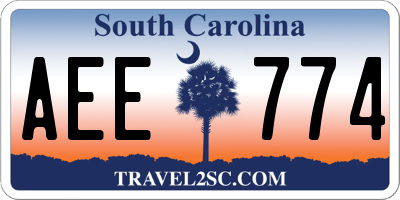 SC license plate AEE774