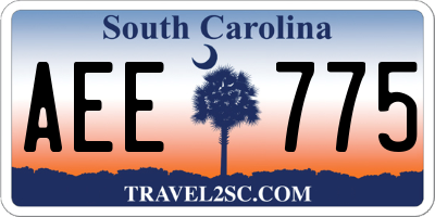 SC license plate AEE775