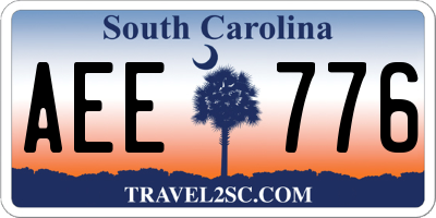 SC license plate AEE776