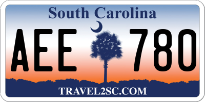 SC license plate AEE780