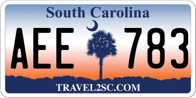 SC license plate AEE783