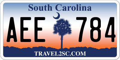 SC license plate AEE784