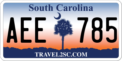 SC license plate AEE785