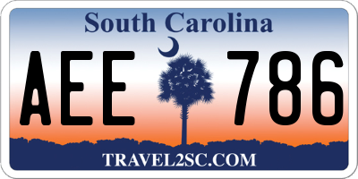 SC license plate AEE786