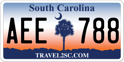 SC license plate AEE788