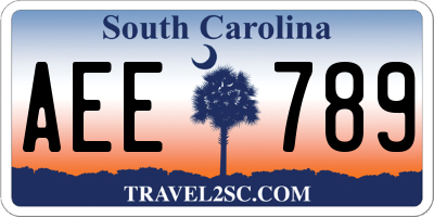SC license plate AEE789