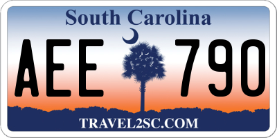 SC license plate AEE790