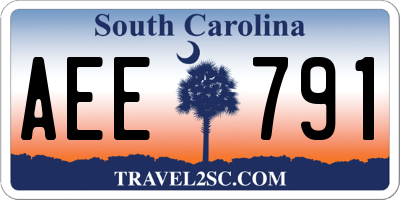 SC license plate AEE791