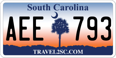 SC license plate AEE793