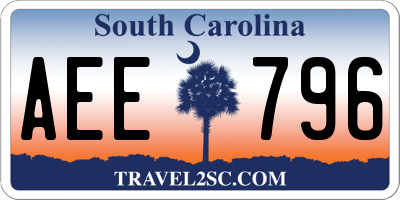 SC license plate AEE796