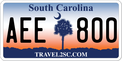 SC license plate AEE800
