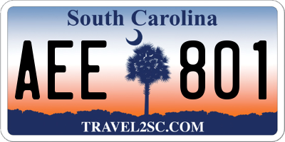 SC license plate AEE801